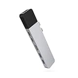 HyperDrive Mac USB C Hub Adapter, Sanho USB Type C Multi-Port Hub MacBook Pro 2020 2019 2018-2016, MacBook Air 8-in-2 Dongle w USB-C 100W PD, 4K HDMI, MiniDP, microSD/SD Card Reader, 2xUSB A- Silver