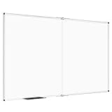 VIZ-PRO Large Dry Erase White Board/Magnetic Foldable Whiteboard, 60 X 36 Inches, Silver Aluminium Frame