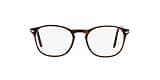 Persol PO3007V Square Prescription Eyewear Frames, Havana/Demo Lens, 52 mm