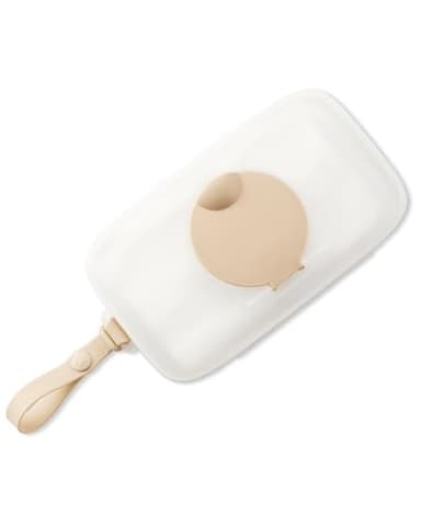 Skip Hop Baby Wipes Dispenser Case, Holds Up to 40 Wipes, Grab & Go Travel Wipe Holder with Snug Seal, Oat