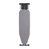 Jakeefud Deluxe Ironing Board with Heat Resistant Cover and Thicken Felt Pad, Heavy Sturdy Legs,Full Size Hanger Iron Board,Foldable (L-Grey)