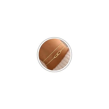 Turandoss Mothers Day Gifts for Mom Gold Bracelets for Women - Dainty 14K Gold Plated Interlocking Bracelets Layered Minimalist Twisted Interlock Bracelet for Women Trendy Mothers Day Gifts for Mom