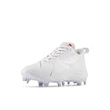 New Balance FuelCell Romero Duo V2 TPU Molded Baseball Shoe, White/Silver Metallic, 6 US Unisex Big Kid