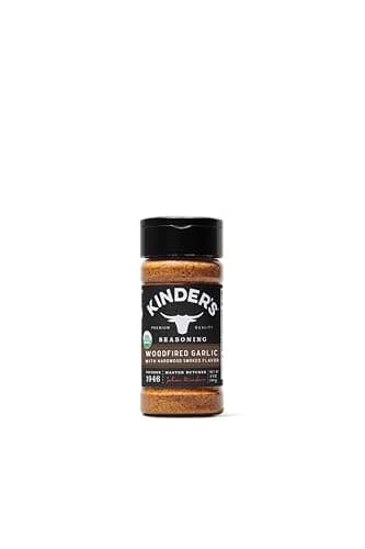 Kinder's Organic Woodfired Garlic Rub, Premium Quality Seasoning, MSG Free and USDA Certified Organic, 3.5 oz
