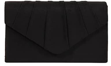 BBjinronjy Clutch Purses for Women Evening Bag Women's with Detachable Chain Wedding Prom Faux Suede (Black-Suede)