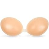 Strapless Sticky Adhesive Bra Invisible Push up Reusable Silicone Off Backless Viscous for Women Dress Nude