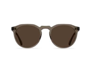 RAEN - Remmy - Unisex Retro Round Sunglasses UV Protection - Ghost/Vibrant Brown Polarized Lens (Size 52 MM)