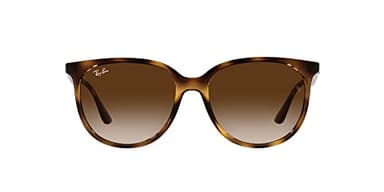 Ray-Ban Womens RB4378 Square Sunglasses, Havana/Gradient Brown, 54 mm