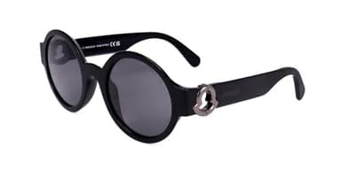 Sunglasses Moncler ML 0243 Atriom 01A Shiny Blac, Gunmetal Logo/Smoke Lenses