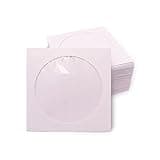 100pcs CD DVD Sleeves, Black Paper CD DVD Sleeves Envelope Holder with Clear Window and Flap,120g Heavy Weight