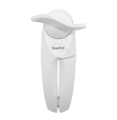 Starfrit Little Beaver Can Opener - Safe - Holds and Leaves No Sharp Edges on Lid - Comfort Grip - 3 year warranty - White