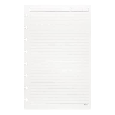 TUL Custom Note-Taking System Discbound Refill Pages, 5.5" x 8.5" Junior Size, Narrow Ruled, 100 Pages (50 Sheets) White