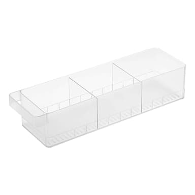 Yamazaki Home Tower Refrigerator Food Case Storage Kitchen Organizer With Adjustable Dividers - Transparent Pantry Holder, Stackable Fridge Drawer - Abs Plastic -