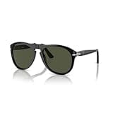 Persol PO0649 95/31 52MM Black/Crystal Lens Green Aviator Sunglasses for Men + BUNDLE With Designer iWear Eyewear Kit