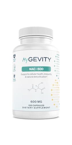 MyGevity NAC 600mg – Zero fillers, Potency Verified, Physician Formulated N-Acetyl Cysteine – Vegan, No Seed Oils, Non-GMO, cGMP Made in USA – 120 Capsules