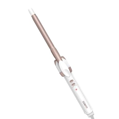 Conair Double Ceramic ½-Inch Curling Iron, ½-Inch Barrel Creates Spiral Curls, Hair Curler for Use on Short to Medium Hair, White/Rose Gold