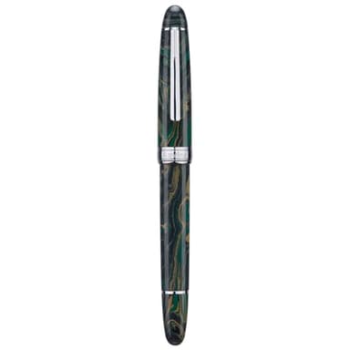 Asvine J16 Ebonite Fountain Pen Green, Jowo Medium Nib Piston Filling, Ink Window Design with Wrench and Pen Box