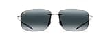 Maui Jim Men's and Women's Breakwall Polarized Rimless Sunglasses, Gloss Black/Neutral Grey, Medium