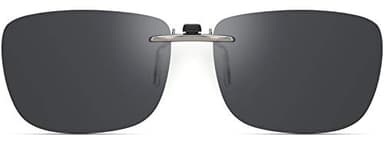 CAXMAN Polarized Clip On Sunglasses Over Prescription Glasses for Men Women Compact Fit Grey Lens Large Size UV Protection