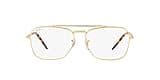 Ray-Ban RX3636V New Caravan Square Prescription Eyewear Frames, Legend Gold/Demo Lens, 58 mm