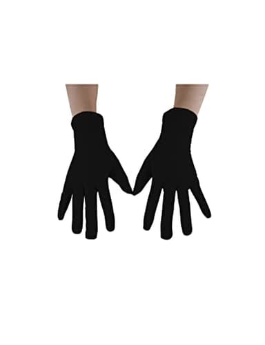 Seeksmile Adult Spandex Gloves Wrist Length Halloween Cosplay Costume Glove (Free Size, Black)