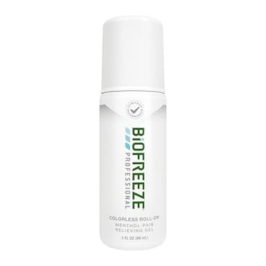 Biofreeze Professional Colorless Pain Relief Roll On, Knee & Simple Backache Relief, Arthritis Pain Reliever, Neck Pain Relief, Cooling Joint Pain Relief, Roll-On Menthol Gel 3 Fl Oz