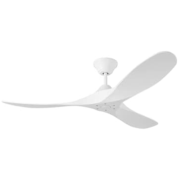 Generation Lighting 3MGMR52RZW Maverick Coastal Ceiling Fan with Remote Control, Wet Rated Indoor Outdoor Fan, Marine Grade Steel, Reversible DC Motor, 3 Blade High CFM (Matte White, 52-Inch)