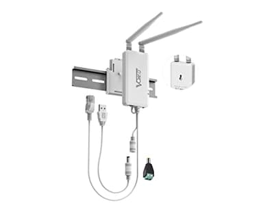 VONETS VAP11S Industrial High Power 2.4GHz WiFi Bridge/Repeater/Mini Router/ Ethernet to WiFi Hotspot Extender 300Mbps with 2 RJ45 Ports/Antennas USB/DC Powered for DVR Monitor Network Devices