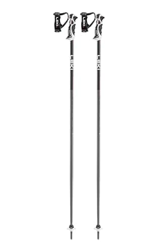 LEKI Bold Lite S Lightweight Aluminum Ski Poles for Alpine Skiing - Dark Anthracite-Black-Bright Red - 135 cm