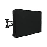 Waterproof Outdoor TV Cover for 65-70 inch TV with Bottom Cover, Thick Fabric, Dustproof and Weatherproof TV Cover with Remote Control Pocket, Black