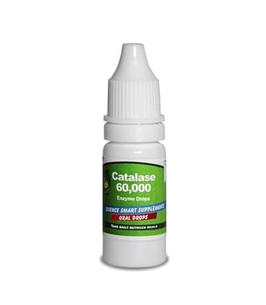 Catalase 60,000 - Science Smart - Unique - Highest Potency Full Absorption Enzyme Supplement. 31 doses for 1 Month use. (10mL).
