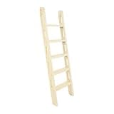 Bunk Bed Ladder,5 Step Wooden Bunk Bed Ladder 150cm (59") - Heavy Duty RV Loft Stair Hanging Ladder with Corner Connectors Hook Bracket & Non-Slip Feet, Load 100 Kg / 220lbs