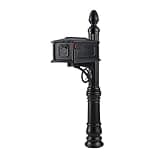 Architectural Mailboxes Stratford Plastic Mailbox and Post Kit, SC000BAM, Black, Medium Capacity