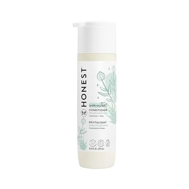 The Honest Company Silicone-Free Conditioner, Gentle, Hypoallergenic, Naturally Derived Ingredients, Fragrance-Free for Sensitive Skin, 10 fl oz