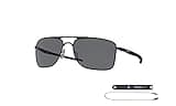 Oakley Gauge 8 OO4214 412401 62MM Matte Black/Grey Rectangular Sunglasses for Men + BUNDLE with Accessory Leash Kit+ BUNDLE with Designer iWear Eyewear Kit