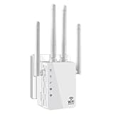 WiFi Extender Signal Booster, WiFi Extender, 5G 1200Mbps Dual Band WiFi Exdender Signal Booster for Home, Covers Up to 5000 Sq.ft and 32 Devices, Wireless Repeater with Ethernet