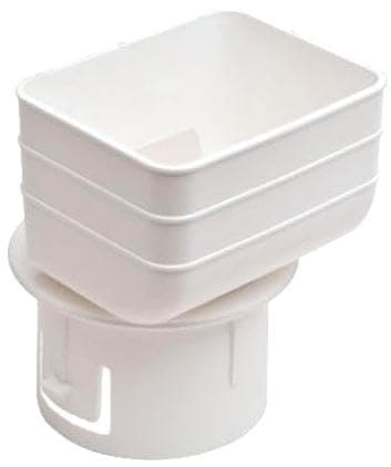 2"x3" White Downspout Adapter to 3" Drain Pipe – 2x3 Downspout & Gutter Connector – Fits PVC, SDR, Schedule 40 & Corrugated Drain Tile – Roof Runoff, Yard & Landscape Drainage – Made in USA