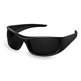 Bloomoak Super Dark Lens Black Polarized Sunglasses | Wrap Around Sport Sunglasses Unisex | UV400 | CAT 4 | For Photophobia