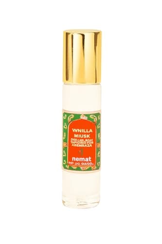 Vanilla Musk Perfume Oil Roll-On - Vanilla Fragrance Oil Roller (No Alcohol) Perfumes for Women and Men by Nemat Fragrances, 10 ml / 0.33 fl Oz