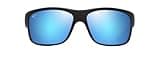 Maui Jim Southern Cross Rectangle Sunglasses, Matte Black/Blue/Blue Hawaii Polarized, Large
