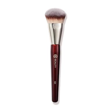 BK BEAUTY BRUSHES - 101 CONTOURED FOUNDATION BRUSH - Contoured Foundation Brush - Foundation Makeup Brushes - Face Brush For Liquid Or Cream Foundations