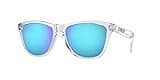 Oakley OO9245 Frogskins Low Bridge Fit Square Sunglasses, Crystal Clear/Prizm Sapphire, 54 mm