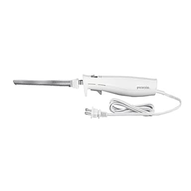 Proctor Silex Easy Slice Electric Knife for Meat Slicing, Poultry, Bread, Crafting Foam and More, Lightweight with Contoured Grip, White, (74312)