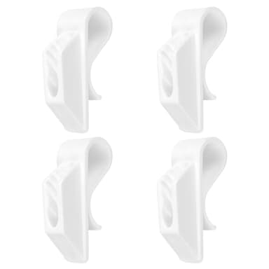 Czarixa Boat Fender Hanger Adjuster Clips, Bumper Clips for 1" Round Boat Rails, Plastic Boat Bumper Clips for Rail, Quick Adjustable Boat Fender Hangers Hooks, White 4 Pack