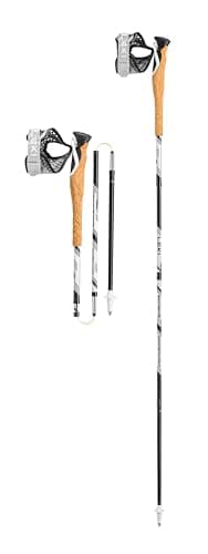 LEKI Cross Trail FX.One Superlite Carbon Collapsible Lightweight Trekking Poles for Hiking & Trail Running - White-Black - 130 cm