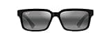Maui Jim Hiapo AF Rectangle Sunglasses, Matte Black/Neutral Grey Polarized, Extra Large