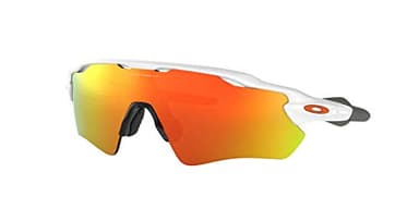 Oakley Mens OO9208 Radar EV Path Rectangular Sunglasses, Polished White/Fire Iridium, 38 mm