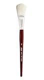 Silver Brush Limited 5519S-1 Silver Mop White Oval Paintbrush for Oil, Acrylic, Watercolor, Pastels, & Charcoal, Size 1 Inch, Short Handle