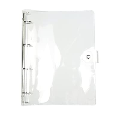 A4 Clear Soft PVC Round Ring Binders Dia 25mm 4-Ring Binder Cover with Snap Button Closure for Loose Leaf Journal Planner Albums DIY (A4-4 Holes(247x320mm))