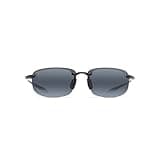 Maui Jim Men's and Women's Hookipa Polarized Rimless Sunglasses, Gloss Black/Neutral Grey, Large